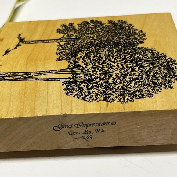 Great Impressions Tree Stamp Wood Stamp Rubber K69 - Picture 2 of 4
